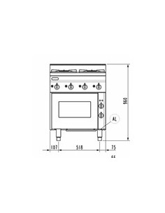Fourneau gaz 4 feux sur four électrique 2