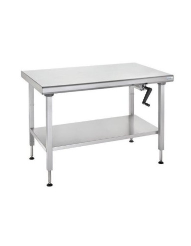 Table inox central Ergonomix Tournus Equipement avec étagère basse