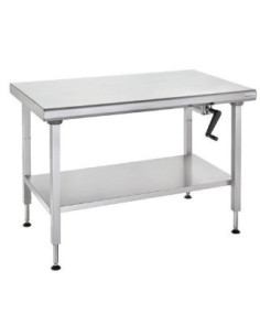 Table inox central Ergonomix Tournus Equipement avec étagère basse