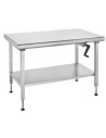 Table inox central Ergonomix Tournus Equipement avec étagère basse