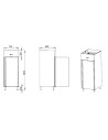 Armoire inox 1 porte GN2/1 dimensions