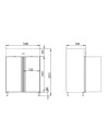 Armoire positive inox 2 portes GN2/1 dimensions