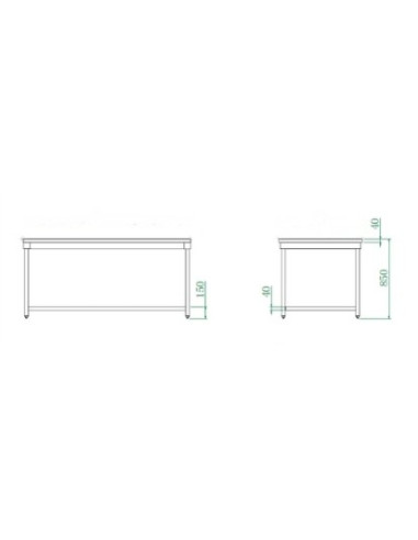 Dimensions table inox