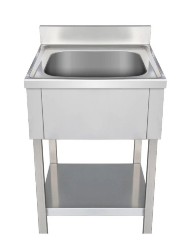 Plonge inox 1 bac et étagère basse