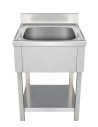 Plonge inox 1 bac et étagère basse