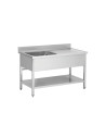 Plonge inox 1 bac égouttoir droit et étagère basse