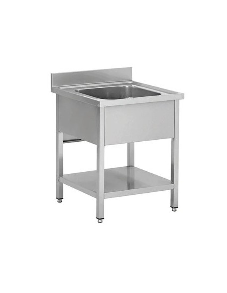 Plonge inox 1 bac avec étagère basse