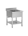 Plonge inox 1 bac avec étagère basse