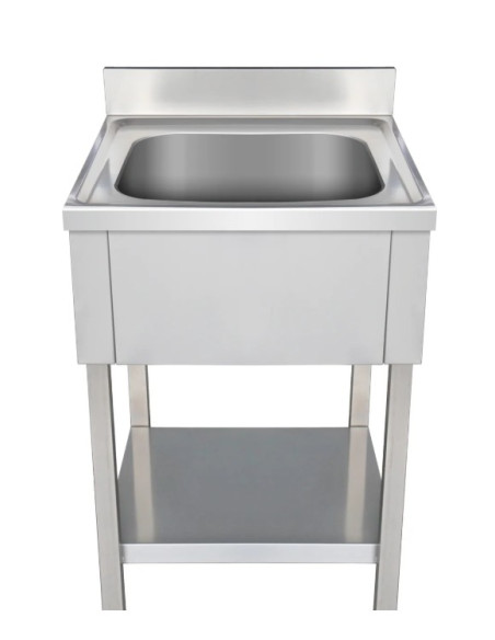 Plonge inox 1 bac avec étagère basse