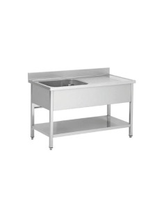 Plonge inox 1 bac égouttoir droit et étagère basse