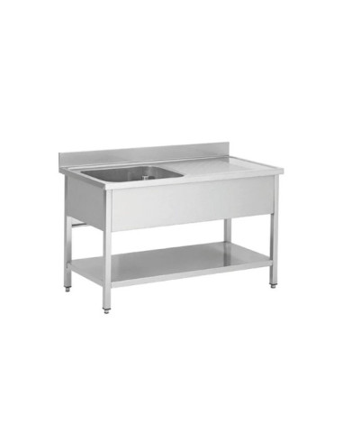 Plonge inox 1 bac égouttoir droit et étagère basse