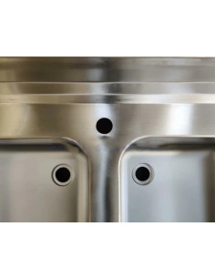 Plonge inox 2 bacs égouttoir gauche et étagère basse 2