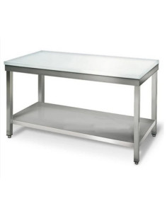 Table inox de découpe avec étagère basse