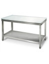 Table inox de découpe avec étagère basse