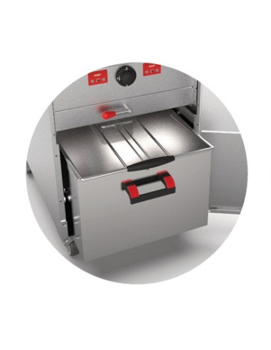 Friteuse Valentine 15-18 litres sur coffre bac de filtration