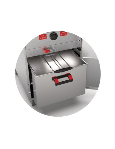 Friteuse Valentine 15-18 litres sur coffre bac de filtration