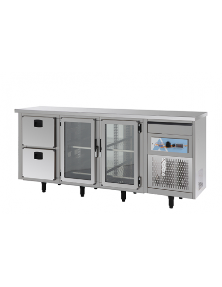 Desserte réfrigérée Actif 4 portes GN 1/1 central.