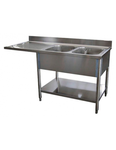 Plonge inox deux bacs avec égouttoir...