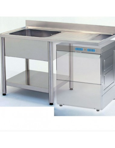 Plonge inox un bac avec égouttoir droit