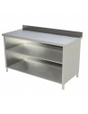 Meuble inox bas adossée avec une étagère réglable