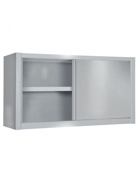 Placard inox haut portes coulissantes et une étagère réglable