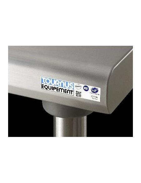 Table inox adossée avec étagère basse TOURNUS EQUIPEMENT