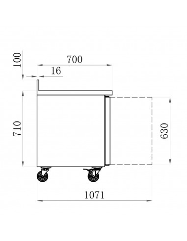 Desserte réfrigérée positive 2 portes...