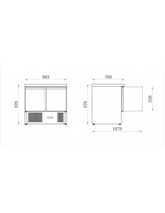 Table réfrigérée 2 portes positive 2