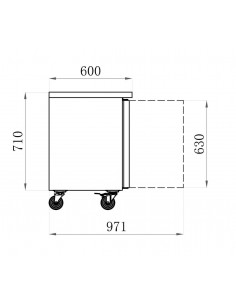 Desserte réfrigérée 4 portes centrale 2