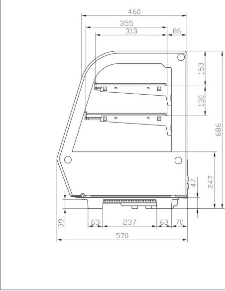 Vitrine de comptoir réfrigérée à poser