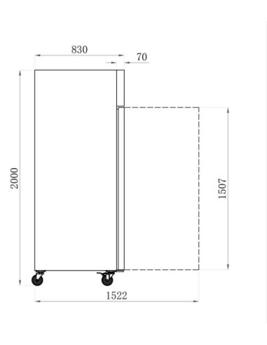 Armoire négative 1 porte vitrée GN2/1...