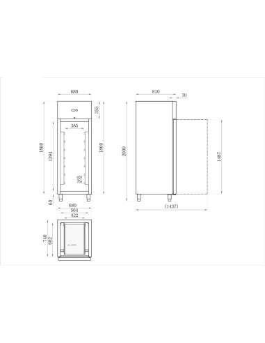 Dimensions armoire à poisson positive 1 porte