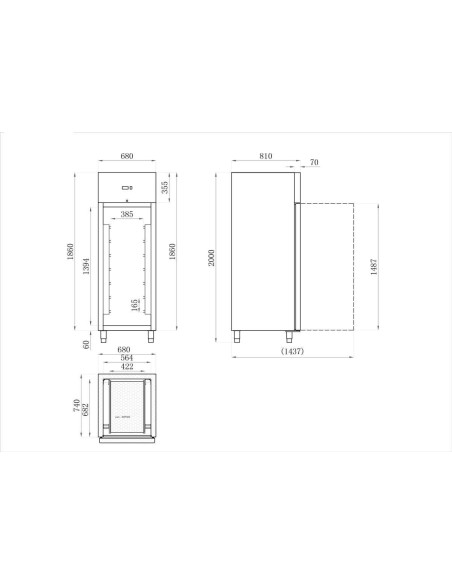 Dimensions armoire à poisson positive 1 porte