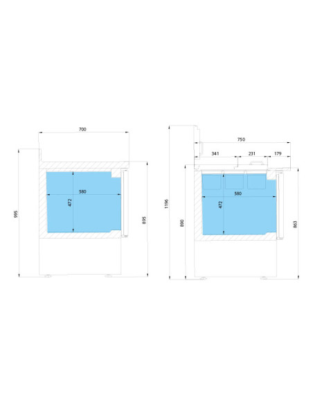 Saladette réfrigérée 3 portes GN 1/1 INFRICO