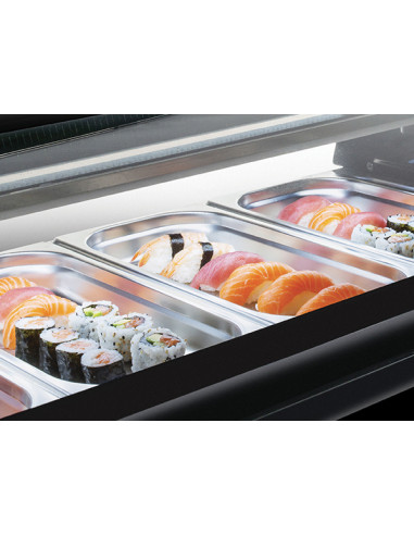 Vitrine réfrigérée à sushi long.1450