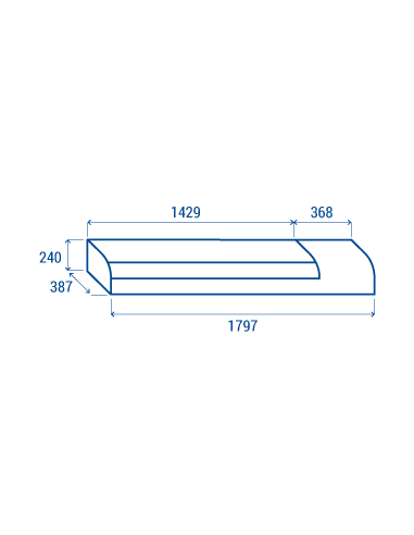 Vitrine réfrigérée à sushi long.1800