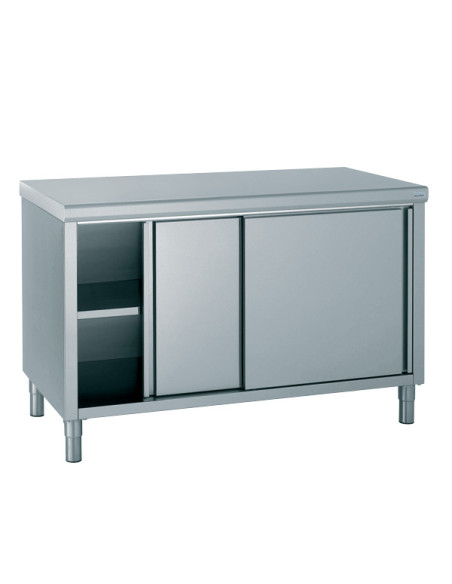 Meuble inox bas avec une étagère réglable TOURNUS EQUIPEMENT