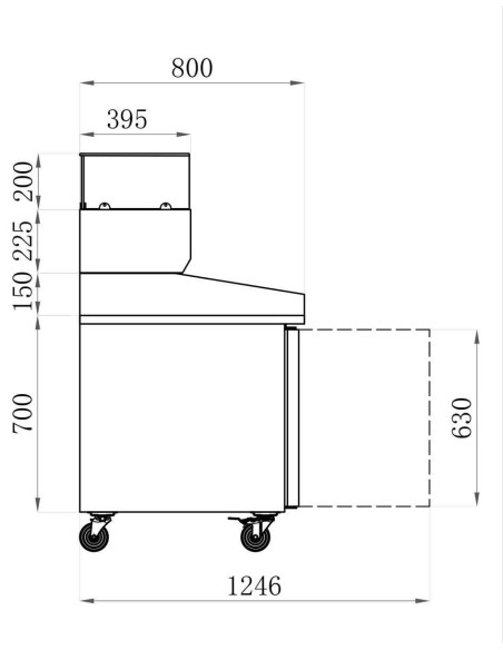 Meuble à pizzas réfrigérée 3 portes et kit réfrigéré.