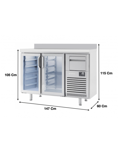 Arrière-bar réfrigérée 2 portes...