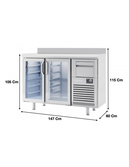 Arrière-bar réfrigérée 2 portes vitrées INFRICO