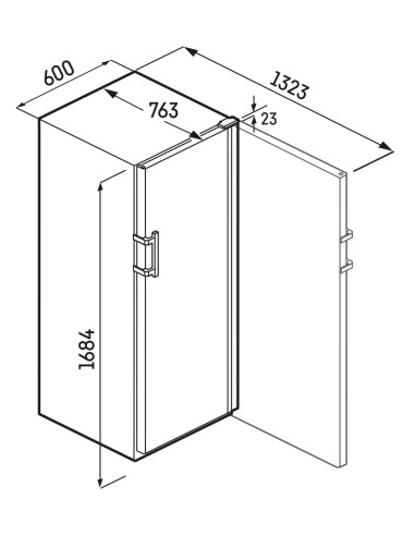 Cave à vin LIEBHERR de vieillissement 1 porte pleine dimensions