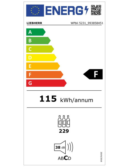 Cave à vin liebherr WPBLI5231 porte vitrée ENERGIE