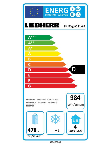 Armoire réfrigérée liebherr porte vitrée énergie