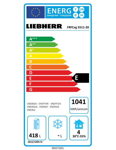Armoire réfrigérée liebherr porte vitrée énergie