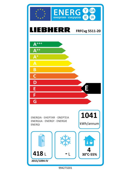 Armoire réfrigérée liebherr porte vitrée énergie