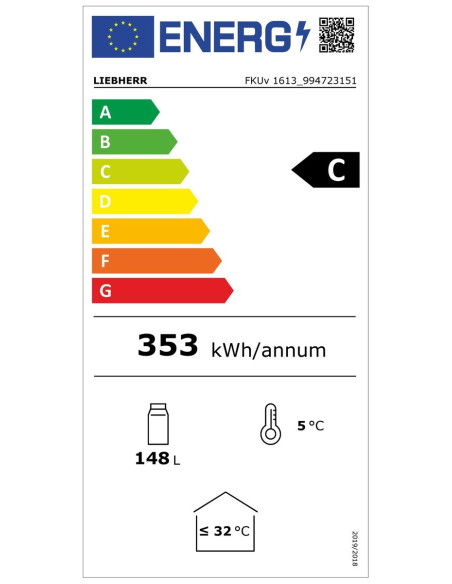 Armoire réfrigérée liebherr 1 porte vitrée énergie