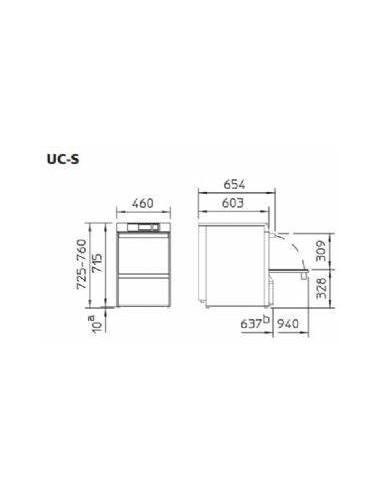 Dimensions lave-verres WINTERHALTER 
 série US-C