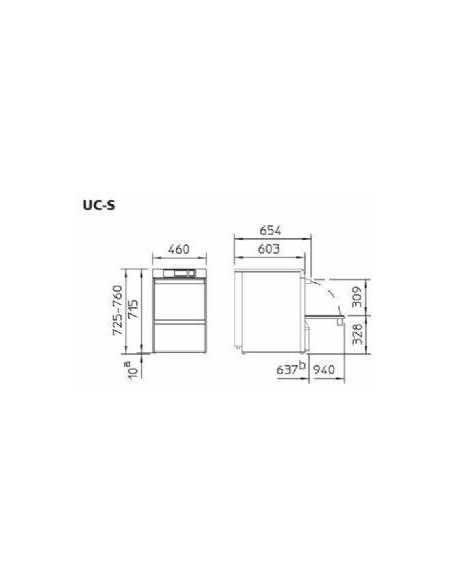 Dimensions lave-verres WINTERHALTER UC-S