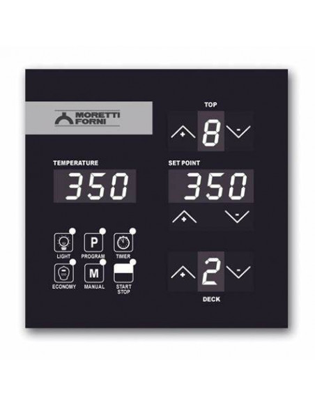Four à pizzas Moretti Forni tableau de commande