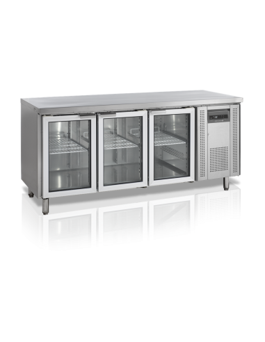 Desserte centrale 3 portes vitrées positive TEFCOLD